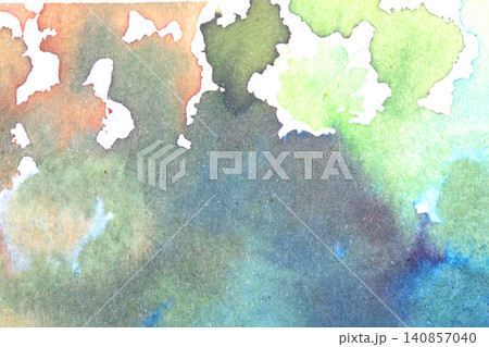 Vibrant rainbow watercolour paint circles dots and spots on white background Vibrant rainbow watercolour paint circles dots and spots on white background 140857040