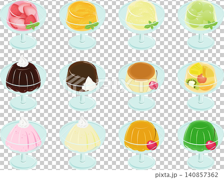 Jelly, pudding, and bavarian cream set 140857362