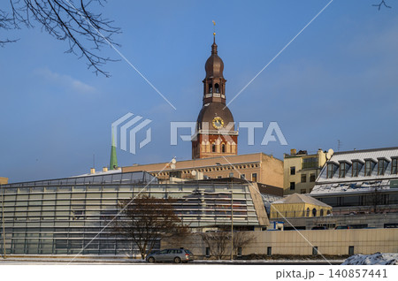 Dramatic Sunset View of Riga Dome Cathedral Rigas Doms Over Dome Square Dramatic Sunset View of Riga Dome Cathedral Rigas Doms Over Dome Square 140857441