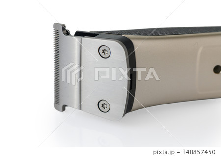 Professional Gold Hair Trimmer with T-Blade Isolated on White Background 140857450