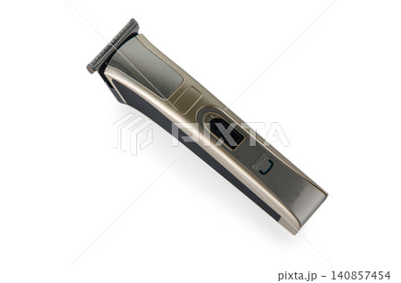 Cordless Hair and Beard Trimmer Kit with Accessories Isolated on White Background 140857454