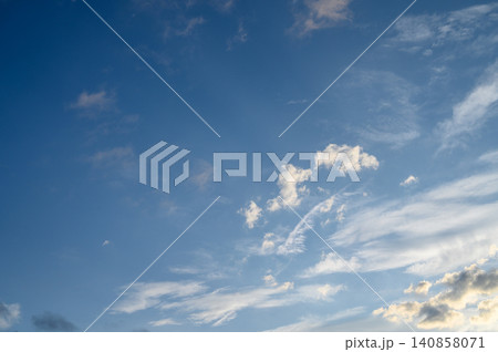 Dramatic Sky with Cirrus Streaks and Cumulus Fluffs Dramatic Sky with Cirrus Streaks and Cumulus Fluffs 140858071