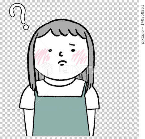 一位面露疑惑神情的女性的插圖 一位面露疑惑神情的女性的插圖 140859251