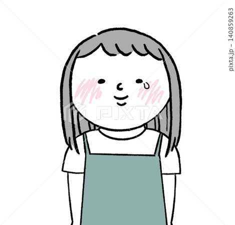 うれし泣きする女性人物イラスト うれし泣きする女性人物イラスト 140859263
