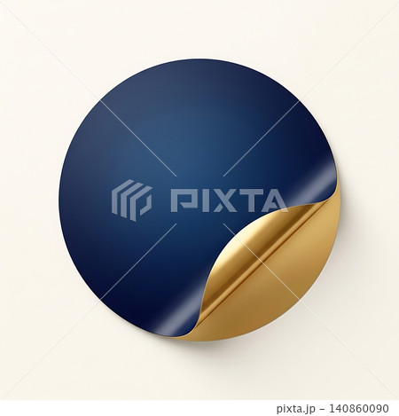 Blue sphere with gold curved highlight glossy finish Blue sphere with gold curved highlight glossy finish 140860090