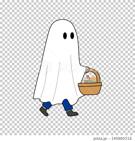 A child dressed up as a sheet ghost A child dressed up as a sheet ghost 140860318