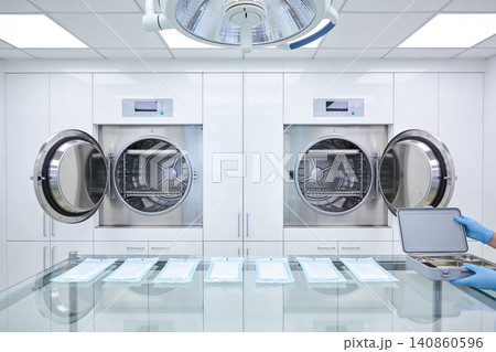 Sterilization equipment in a modern medical facility for surgical instruments 140860596