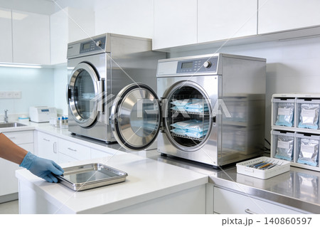 Sterilization equipment in a modern dental clinic laboratory setting 140860597