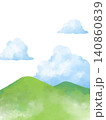 シンプルな雲と山のイラスト 140860839