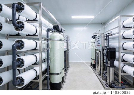 Industrial water purification system with large membrane filters and pumps Industrial water purification system with large membrane filters and pumps 140860885