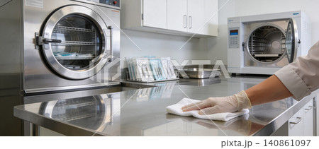 Sterilization equipment and dental tools in a clean medical or dental office setting Sterilization equipment and dental tools in a clean medical or dental office setting 140861097