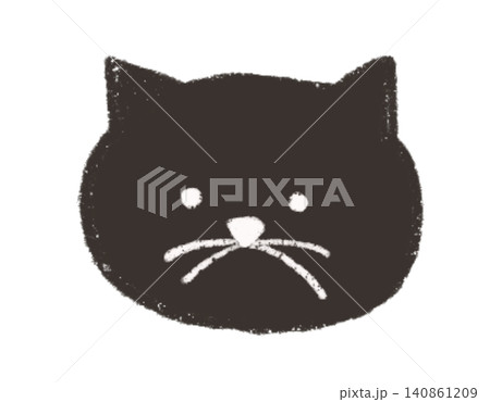 猫 黒猫 顔 鉛筆 スケッチ風 アイコン シンプル 猫 黒猫 顔 鉛筆 スケッチ風 アイコン シンプル 140861209