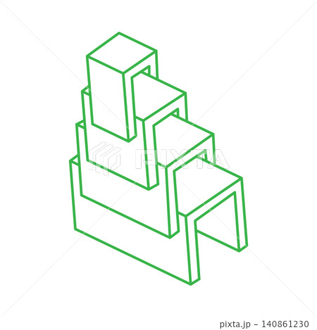 Impossible optical illusion shape. Optical art green objects. Impossible figures. Logo. Sacred geometry. Impossible optical illusion shape. Optical art green objects. Impossible figures. Logo. Sacred geometry. 140861230