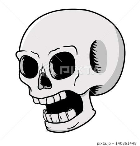 Hand drawing skull mascot illustration Hand drawing skull mascot illustration 140861449