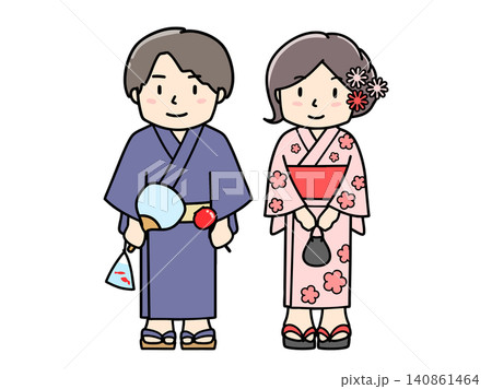 浴衣の男女 夏祭り 浴衣の男女 夏祭り 140861464