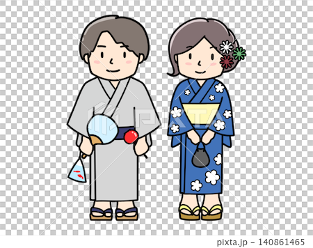浴衣の男女 夏祭り 浴衣の男女 夏祭り 140861465