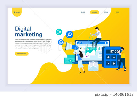 Modern flat design concept of Digital Marketing for website and mobile website development. Landing page template. Business analysis, content strategy and management. Vector illustration. Modern flat design concept of Digital Marketing for website and mobile website development. Landing page template. Business analysis, content strategy and management. Vector illustration. 140861618
