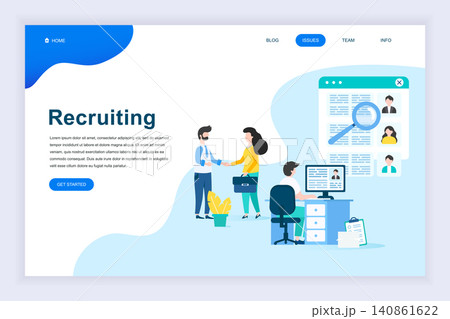 Modern flat design concept of Business Recruiting for website and mobile website development. Landing page template. Employer, businessman resources, hr job presentation. Vector illustration. Modern flat design concept of Business Recruiting for website and mobile website development. Landing page template. Employer, businessman resources, hr job presentation. Vector illustration. 140861622