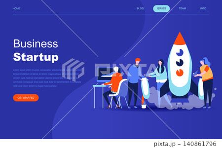 Modern flat design concept of Startup Your Project for website and mobile website development. Landing page template. Launch a new product on a business company. Vector illustration. Modern flat design concept of Startup Your Project for website and mobile website development. Landing page template. Launch a new product on a business company. Vector illustration. 140861796