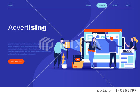 Modern flat design concept of Advertising and Promotion for website and mobile website development. Landing page template. Social media campaign, marketing research. Vector illustration. Modern flat design concept of Advertising and Promotion for website and mobile website development. Landing page template. Social media campaign, marketing research. Vector illustration. 140861797