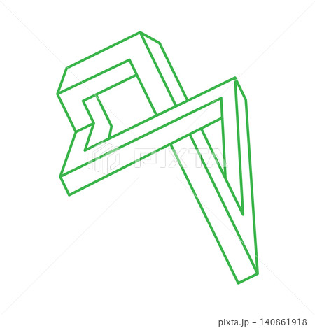 Logo. Impossible shapes, optical illusion, vector. Optical art objects. Geometric figures. Line art. Logo. Impossible shapes, optical illusion, vector. Optical art objects. Geometric figures. Line art. 140861918