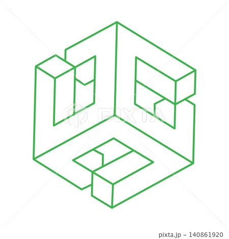 Illusion shape. 3d geometry. Optical illusion figures. Sacred geometry. Logo. Illusion shape. 3d geometry. Optical illusion figures. Sacred geometry. Logo. 140861920