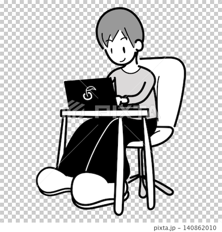 A man using a computer (with shading) A man using a computer (with shading) 140862010