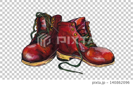 A vector illustration of stylish brown work boots. Ideal for banners and copy space materials for hiking and outdoor activities. A vector illustration of stylish brown work boots. Ideal for banners and copy space materials for hiking and outdoor activities. 140862096
