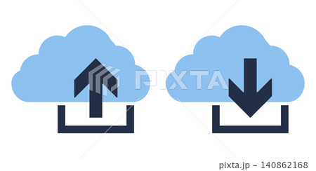 Minimalist cloud storage data transfer vectors graphic elements Minimalist cloud storage data transfer vectors graphic elements 140862168