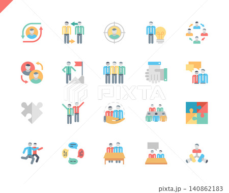Simple Set Teamwork Flat Icons for Website and Mobile Apps. Contains such Icons as Research, Meeting, Leadership, Business, Management. 48x48 Pixel Perfect. Vector illustration. Simple Set Teamwork Flat Icons for Website and Mobile Apps. Contains such Icons as Research, Meeting, Leadership, Business, Management. 48x48 Pixel Perfect. Vector illustration. 140862183