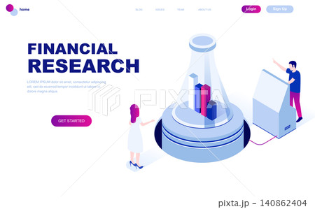 Modern flat design isometric concept of Financial Research decorated people character for website and mobile website development. Isometric landing page template. Vector illustration. Modern flat design isometric concept of Financial Research decorated people character for website and mobile website development. Isometric landing page template. Vector illustration. 140862404