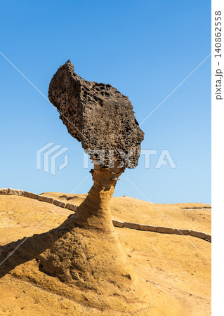 Beautiful Queen's Head of the Yehliu Geopark. Yehliu is a cape located in Wanli, New Taipei City, Taiwan. 140862558