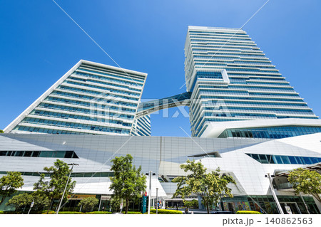 Modern building view of Chinatrust Commercial Bank (CTBC) Financial Park in Taipei, Taiwan. It houses the headquarters of CTBC Financial Holding. 140862563