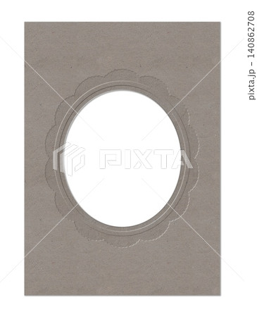 Gray Kraft Embossed Oval Frame Template with Decorative Border for Vintage Label Designs Gray Kraft Embossed Oval Frame Template with Decorative Border for Vintage Label Designs 140862708