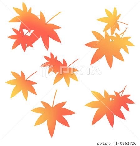 真っ赤な紅葉のイラスト素材/赤 オレンジ 朱色 真っ赤な紅葉のイラスト素材/赤 オレンジ 朱色 140862726