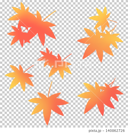 真っ赤な紅葉のイラスト素材/赤 オレンジ 朱色 真っ赤な紅葉のイラスト素材/赤 オレンジ 朱色 140862726