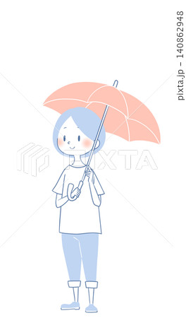 雨傘を差す女性 140862948