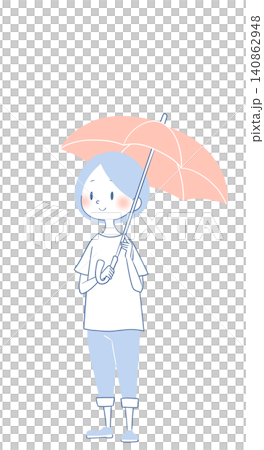 雨傘を差す女性 140862948