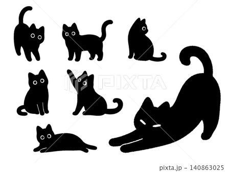 黒猫の様々なポーズ集 140863025