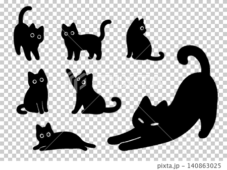 黒猫の様々なポーズ集 140863025