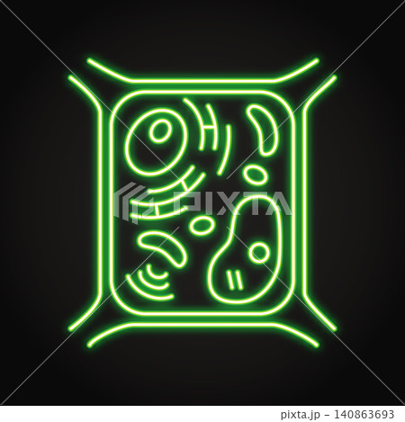 Plant cell structure neon icon 140863693