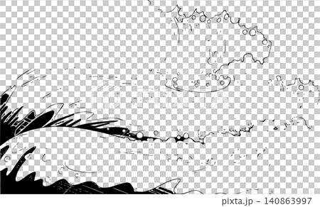 Vector monochrome ocean wave sketch hand drawn illustration Vector monochrome ocean wave sketch hand drawn illustration 140863997