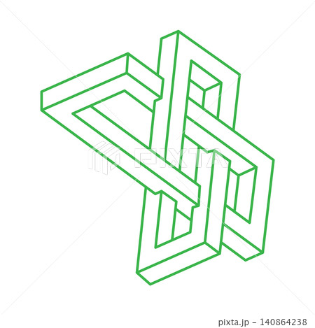 Impossible objects. Logo. Optical illusion figure. 3d illustration. Optical art shape. Impossible objects. Logo. Optical illusion figure. 3d illustration. Optical art shape. 140864238
