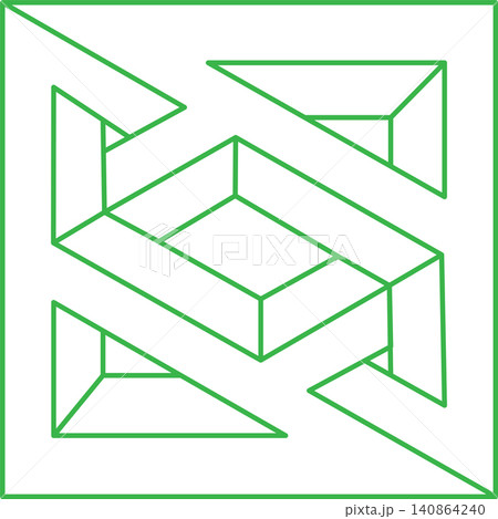 Escher paradox geometry. Optical illusion objects. Sacred geometric figures. Optical art logo. Impossible shapes. Escher paradox geometry. Optical illusion objects. Sacred geometric figures. Optical art logo. Impossible shapes. 140864240