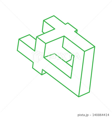 Optical illusion logo. Impossible shapes vector. Optical art objects. Geometric figures. Optical illusion logo. Impossible shapes vector. Optical art objects. Geometric figures. 140864414