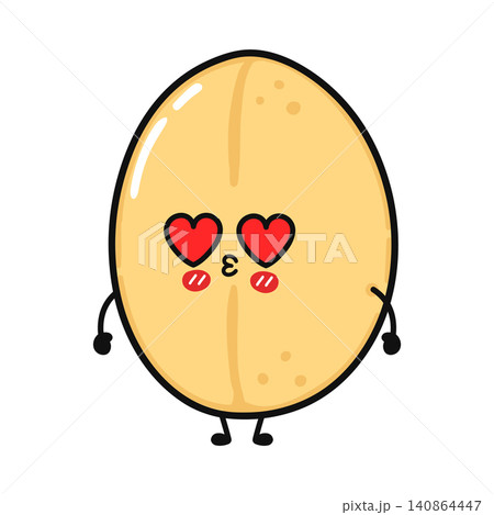 Cute oat kissing character illustration 140864447