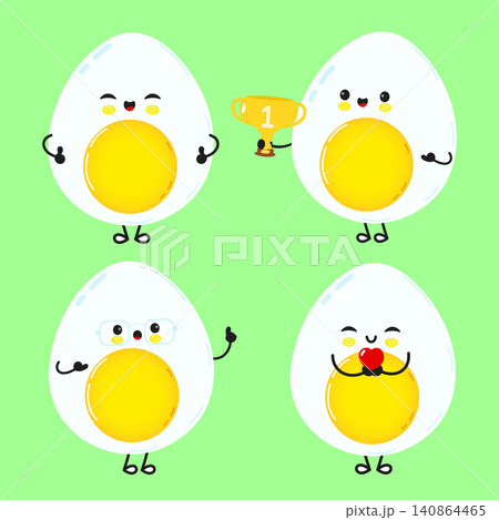 Boiled egg character emotions collection set 140864465