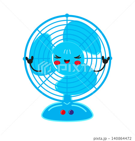 Cute blue fan rock character illustration 140864472