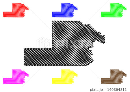 Yamhill County, Oregon State (U.S. county, United States of America, USA, U.S., US) map vector illustration, scribble sketch Yamhill map 140864811