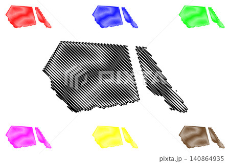 Palauli District, Savaii island (Independent State of Samoa, Western Samoa) map vector illustration, scribble sketch Palauli map Palauli District, Savaii island (Independent State of Samoa, Western Samoa) map vector illustration, scribble sketch Palauli map 140864935